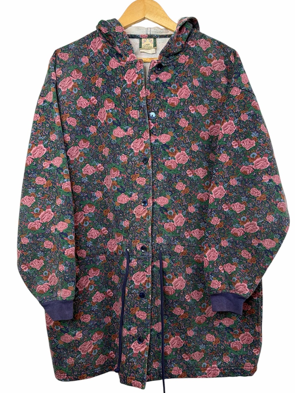 Vintage Lady Foot Locker Casuals Rose Floral Button-Front Jacket L